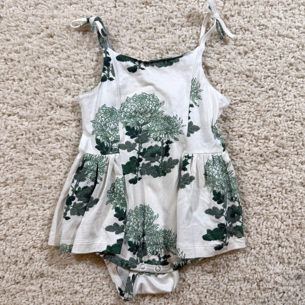 NWT Kate Quinn The Woods Green Chrysanthemum Peplum Bubble Romper 18-24M Cottage
